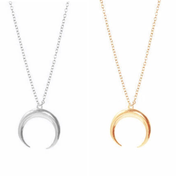 Jewelry - 2/$25—Silver & Gold Crescent Moon Necklaces!!
